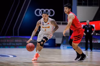 Đội tuyển quốc gia đọ sức cùng Thanglong Warriors tại VBA Premier Bubble Games. (Ảnh: VBA)