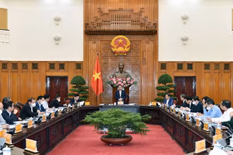 Thủ tướng Phạm Minh Chính chủ trì cuộc họp (Ảnh: NHẬT BẮC/VGP)