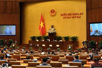 Quang cảnh phiên làm việc, ngày 23/10, của Quốc hội. 