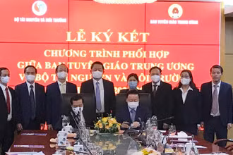Bộ Tài nguyên và Môi trường và Ban Tuyên giáo Trung ương ký kết Chương trình phối hợp giai đoạn 2021 - 2025.