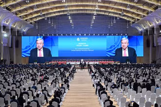 Tổng Thư ký Liên hợp quốc Antonio Guterres phát biểu trực tuyến tại Hội nghị lần thứ 15 các bên tham gia Công ước đa dạng sinh học tổ chức tại TP Côn Minh (Trung Quốc), ngày 12/10. (Ảnh: TTXVN)