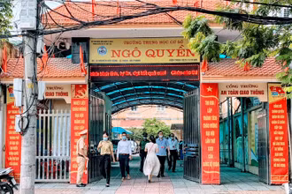 Trường THCS Ngô Quyền (quận Lê Chân)- nơi được cho là có tình trạng vi phạm pháp luật trong thu chi tài chính.