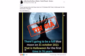 Ảnh chụp màn hình bài đăng đưa thông tin sai sự thật trên mạng xã hội Facebook.