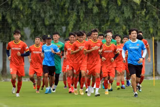 Đội tuyển U22 Việt Nam trong quá trình tập luyện. (Ảnh: VFF)