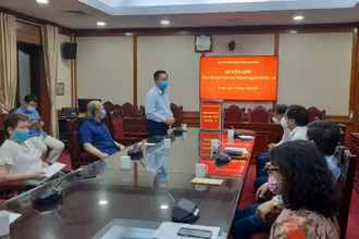 Đại diện các đơn vị của Ban Tuyên giáo T.Ư tại buổi phát động ủng hộ Quỹ phòng, chống dịch Covid-19.