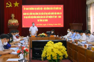 Đoàn công tác làm việc với tỉnh Lai Châu về công tác chuẩn bị bầu cử.