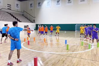 Thầy trò HLV Phạm Minh Giang sẵn sàng cho mục tiêu tranh vé dự VCK FIFA Futsal World Cup 2021. (Ảnh: VFF)