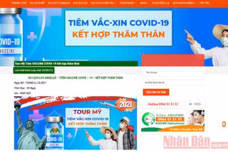 Một quảng cáo tour tiêm vaccine Covid-19 tại Mỹ kết hợp thăm thân nhân được doanh nghiệp lữ hành ở TP Hồ Chí Minh chào bán (Ảnh: N.T)