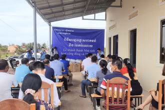 Khánh thành Nhà sinh hoạt cộng đồng, sáng 26-5.