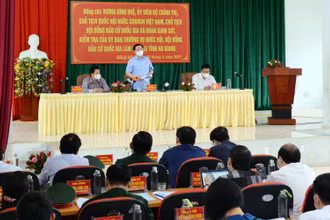 Chủ tịch QH Vương Đình Huệ làm việc với lãnh đạo tỉnh Hà Giang, Ủy ban Bầu cử tỉnh, Ủy ban Bầu cử huyện Đồng Văn và Ủy ban Bầu cử xã Lũng Cú.