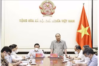 Chủ tịch nước Nguyễn Xuân Phúc phát biểu. (Ảnh: Thống Nhất/TTXVN)