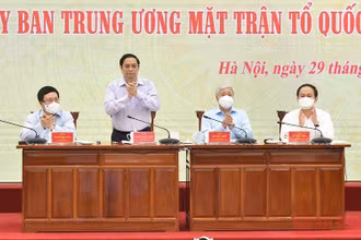 Thủ tướng Phạm Minh Chính đồng chủ trì Hội nghị. (Ảnh: TRẦN HẢI)