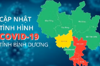 Bản đồ về tình hình Covid-19 tỉnh Bình Dương ngày 11/9. (Ảnh Cổng thông tin điện tử Bình Dương).
