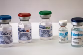 5 loại vaccine do Cuba sản xuất. (Ảnh: minrex.gob.cu)