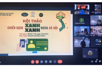 Hội thảo được tổ chức theo hình thức trực tuyến, thu hút sự tham gia của nhiều người hoạt động trong lĩnh vực du lịch. (Ảnh: Trang Anh)