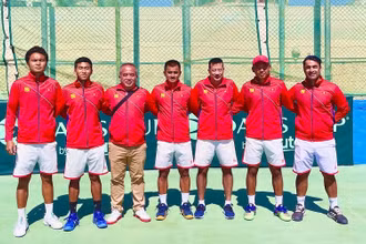Đội tuyển quần vợt Việt Nam tham dự Davis Cup 2021. (Ảnh: Liên đoàn Quần vợt Việt Nam)