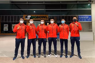 Các thành viên đội tuyển quần vợt Việt Nam lên đường tham dự Davis Cup năm 2021. (Ảnh: Liên đoàn Quần vợt Việt Nam)