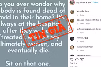 Ảnh chụp màn hình bài đăng đưa thông tin sai sự thật trên mạng xã hội Instagram. 