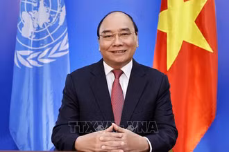Chủ tịch nước Nguyễn Xuân Phúc dự Hội nghị thượng đỉnh các hệ thống lương thực của Liên hợp quốc. (Ảnh: Thống Nhất/TTXVN)