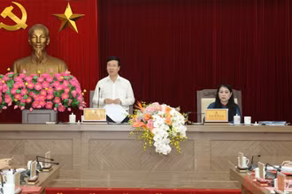 Đồng chí Võ Văn Thưởng phát biểu ý kiến tại hội nghị. (Ảnh: HÀ HỒNG HÀ)
