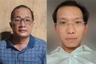 Bị can Nguyễn Minh Quân (trái) và bị can Nguyễn Văn Lợi (phải).