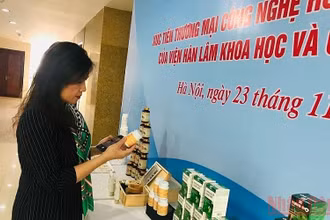Các sản phẩm trưng bày tại hội thảo.