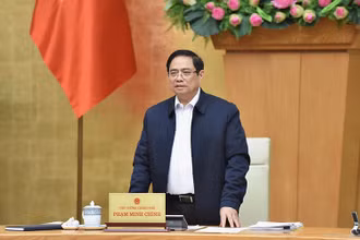 Thủ tướng Phạm Minh Chính phát biểu ý kiến tại phiên họp. 