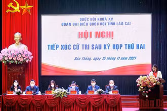 Quang cảnh buổi tiếp xúc cử tri.