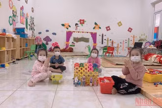 Một phòng học mẫu giáo của Trường mầm non Tiền Châu (thành phố Phúc Yên, Vĩnh Phúc). (Ảnh: HÀ HỒNG HÀ)