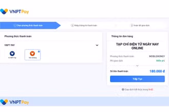 Giao diện thanh toán của Cổng thanh toán VNPT Pay trên website tạp chí Ngày nay.