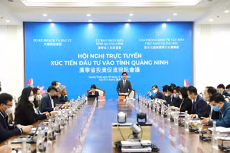 Hội nghị trực tuyến xúc tiến đầu tư vào tỉnh Quảng Ninh.