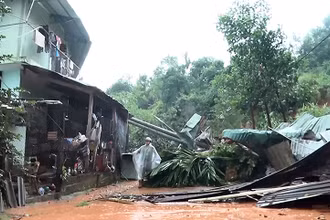 Hiện trường vụ sạt lở tại huyện Bắc Trà My.