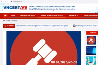 Giao diện Cổng thông tin điện tử phòng chống tin nhắn rác, thư điện tử rác, cuộc gọi rác.