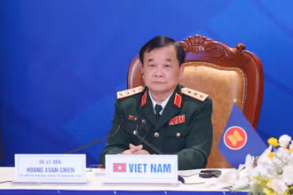 Thượng tướng Hoàng Xuân Chiến, Thứ trưởng Quốc phòng tham dự cuộc gặp không chính thức Bộ trưởng Quốc phòng ASEAN - Australia. (Ảnh: Trọng Đức)