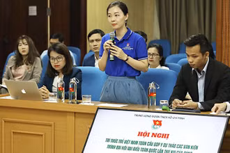 Các đại biểu trí thức trẻ trong và ngoài nước thảo luận tại hội nghị.
