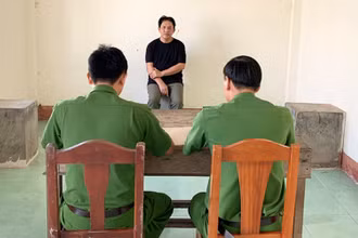 Dương Quốc Năng tại cơ quan Công an.