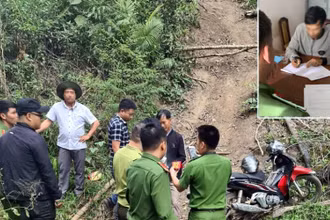 Cơ quan chức năng thực nghiệm hiện trường vụ việc và một đối tượng tại cơ quan công an.