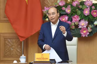 Thủ tướng Nguyễn Xuân Phúc phát biểu tại buổi làm việc.