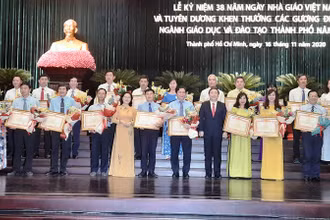 Lễ tuyên dương các điển hình giáo viên tiêu biểu tại TP Hồ Chí Minh.