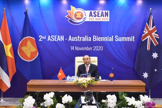 Thủ tướng Nguyễn Xuân Phúc đánh giá cao quan hệ đối tác chiến lược ASEAN - Australia. (Ảnh: TRẦN HẢI)