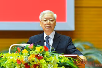 Tổng Bí thư, Chủ tịch nước Nguyễn Phú Trọng phát biểu chỉ đạo hội nghị. Ảnh: DUY LINH