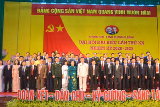 Ban Chấp hành Đảng bộ tỉnh Quảng Ngãi khóa XX, nhiệm kỳ 2020 - 2025.