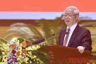 Đồng chí Tổng Bí thư, Chủ tịch nước Nguyễn Phú Trọng phát biểu kết luận hội nghị. Ảnh: DUY LINH.