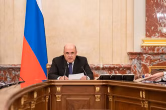 Thủ tướng Nga Mikhail Mishustin tại cuộc họp với các Phó Thủ tướng (Nguồn: Moscow 24)