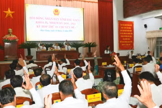 Các đại biểu biểu quyết thông qua nhiều nghị quyết quan trọng.