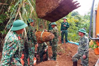 Lực lượng chức năng đã hủy nổ quả bom an toàn.