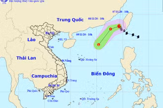 Vị trí và hướng di chuyển của bão số 11. (Nguồn: nchmf.gov.vn)