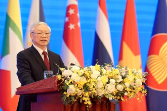 Tổng Bí thư, Chủ tịch nước Nguyễn Phú Trọng phát biểu chào mừng Hội nghị cấp cao ASEAN lần thứ 37. (Ảnh: DUY LINH)