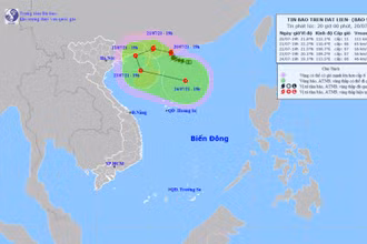 Vị trí và hướng di chuyển của bão số 3. (Nguồn: nchmf.gov.vn)