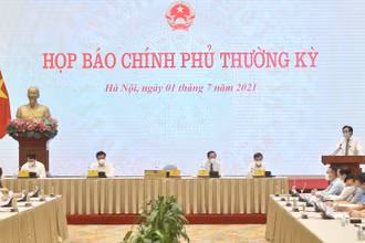 Toàn cảnh buổi họp báo Chính phủ thường kỳ tháng 6/2021.